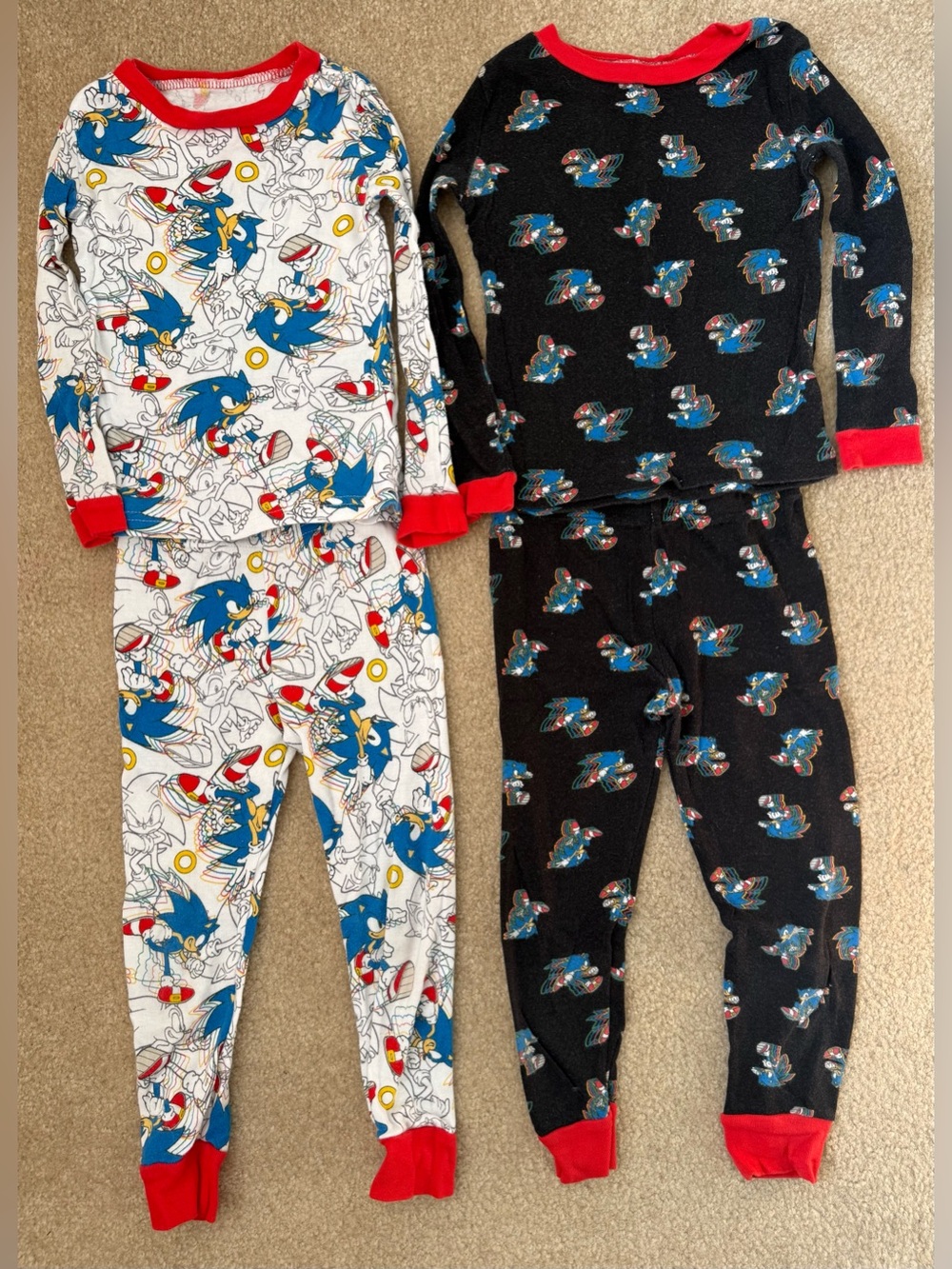 Sonic the Hedgehog Kids' Thermal Pajama Sets - Size 4